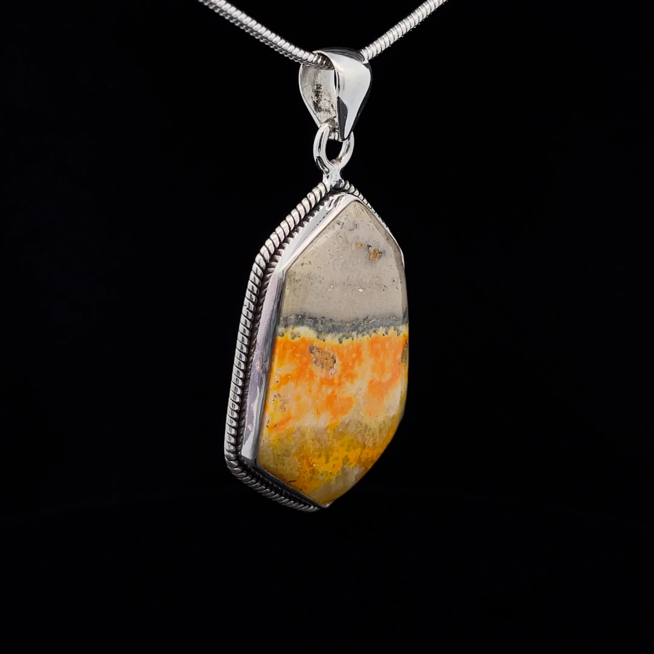 Sterling Silver Bumble Bee Jasper Pendant - Image 2