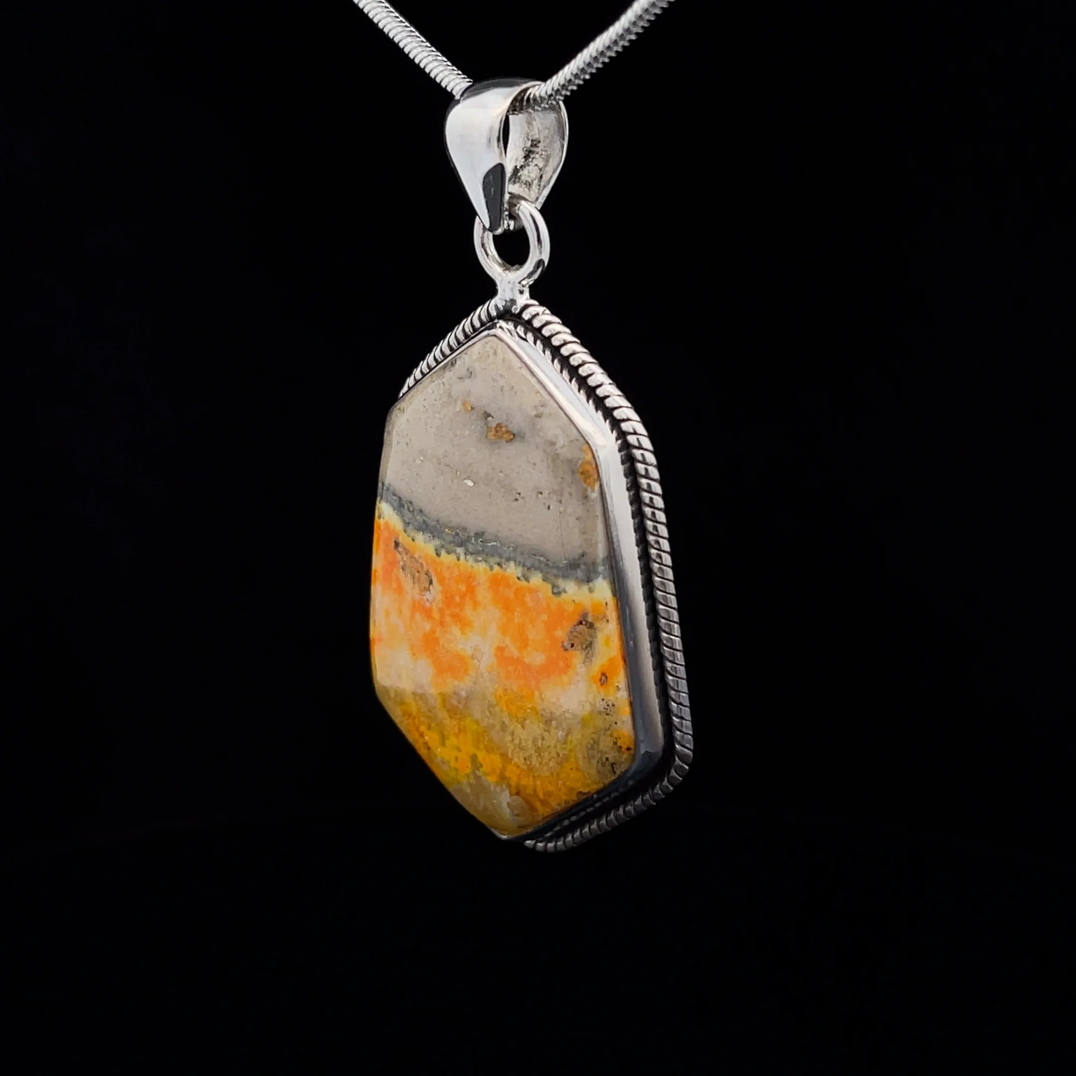 Sterling Silver Bumble Bee Jasper Pendant - Image 6