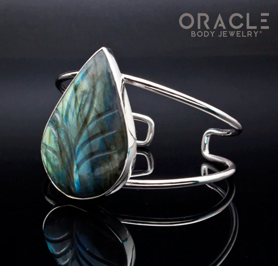 Sterling Silver Carved Labradorite Bracelet - Image 2