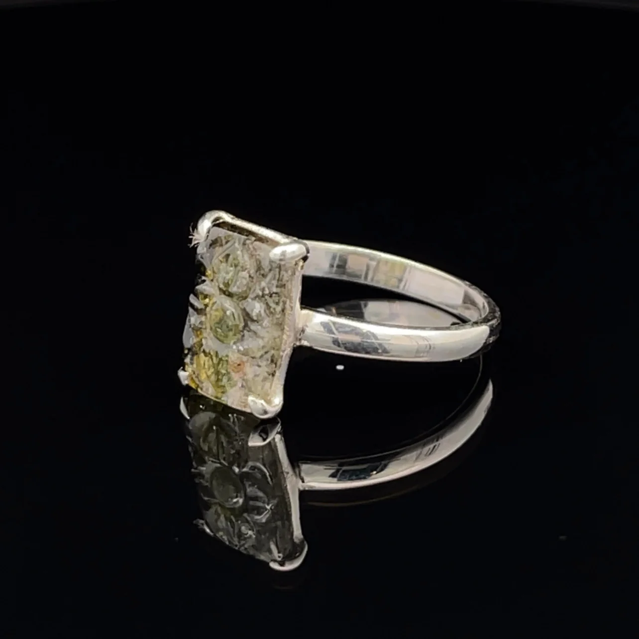 Sterling Silver Carved Watermelon Tourmaline Ring Size 9 - Image 3