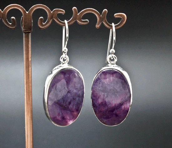 Sterling Silver Charoite Earrings - Image 2