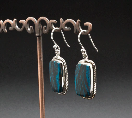 Sterling Silver Chrysocolla Earrings - Image 2
