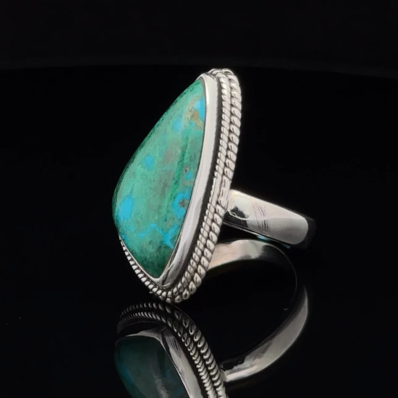 Sterling Silver Chrysocolla Ring Size 7 - Image 3