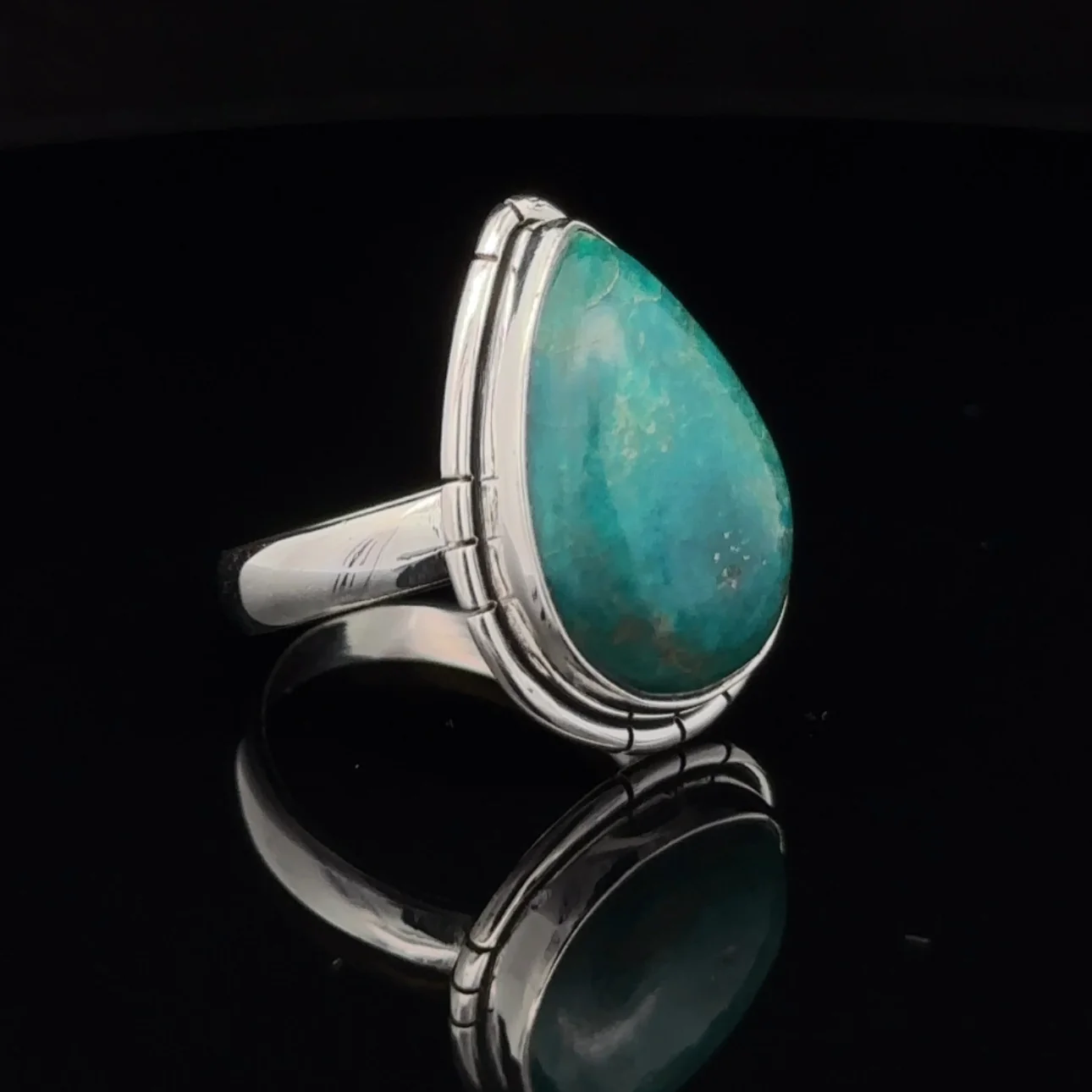 Sterling Silver Chrysocolla Ring Size 7 - Image 2