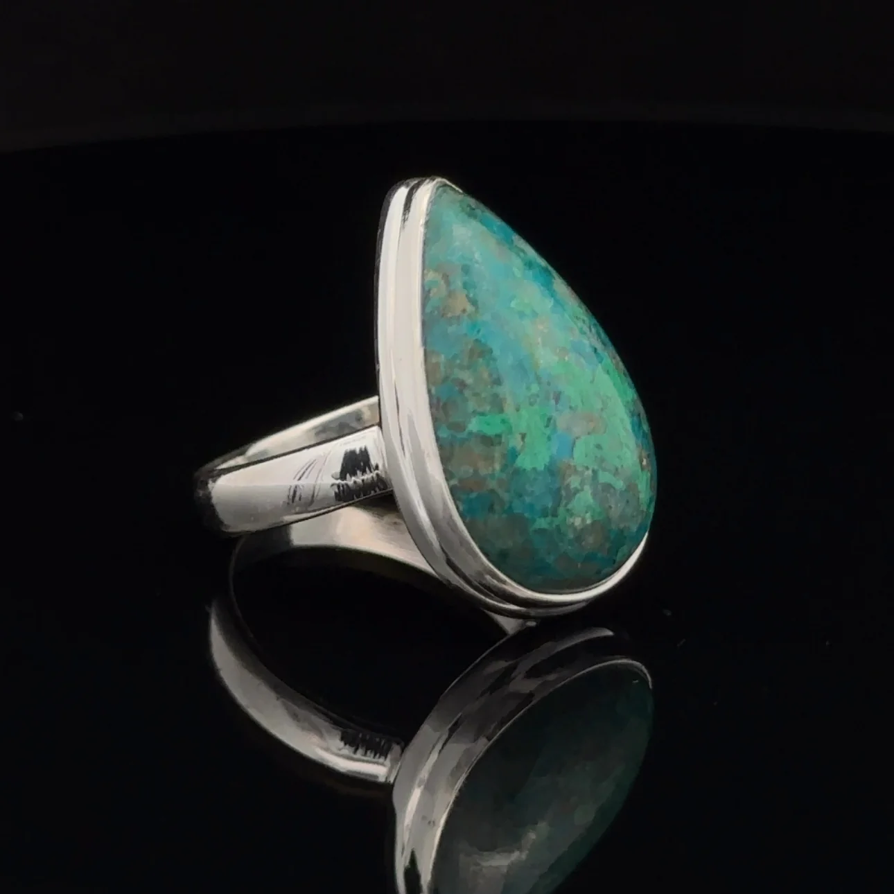 Sterling Silver Chrysocolla Ring Size 7 - Image 2