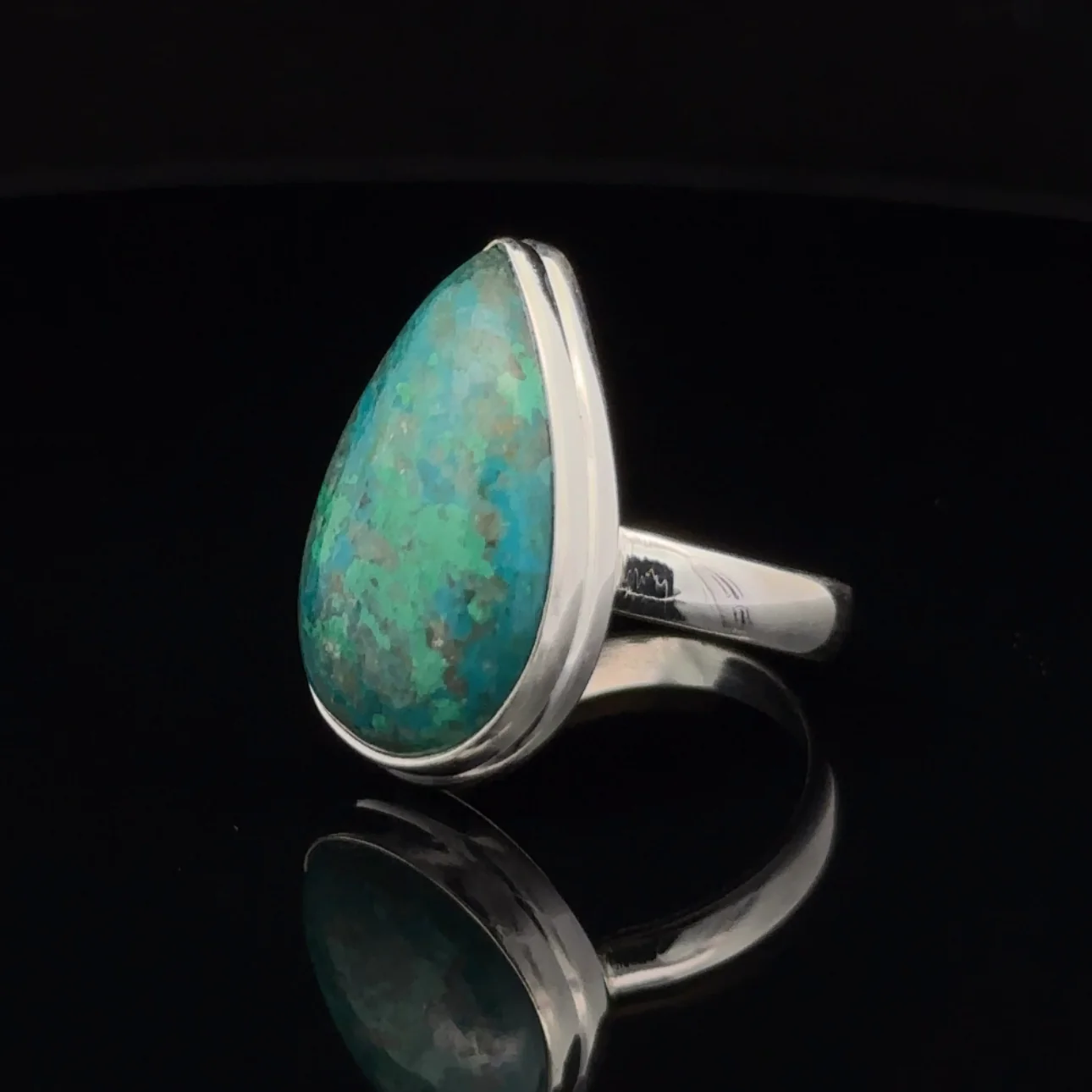 Sterling Silver Chrysocolla Ring Size 7 - Image 3