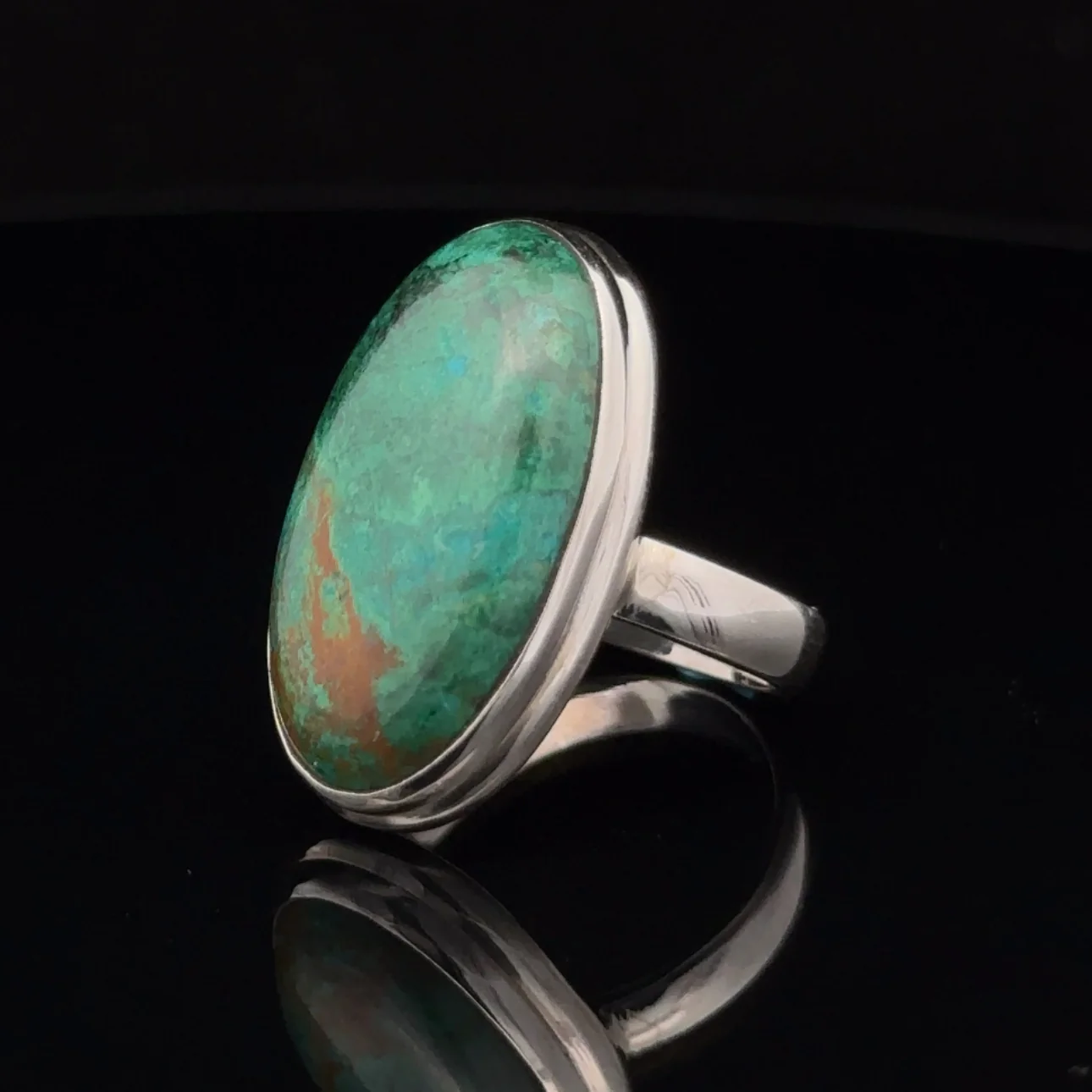 Sterling Silver Chrysocolla Ring Size 7 - Image 3