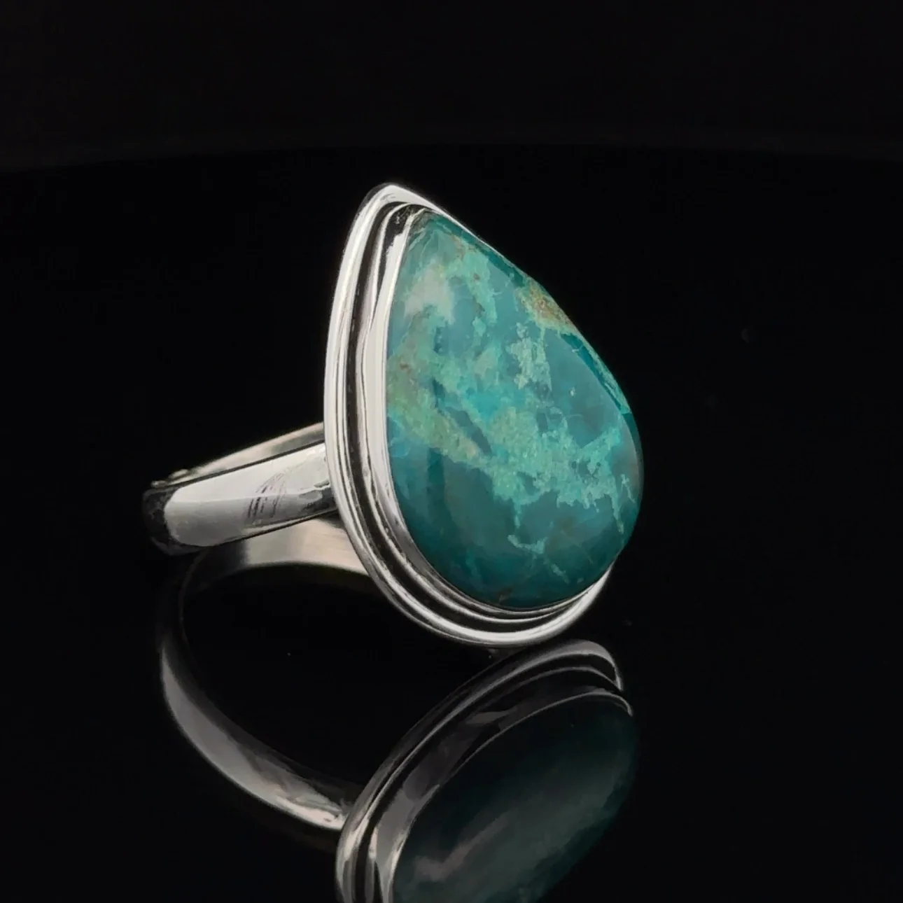 Sterling Silver Chrysocolla Ring Size 10 - Image 2