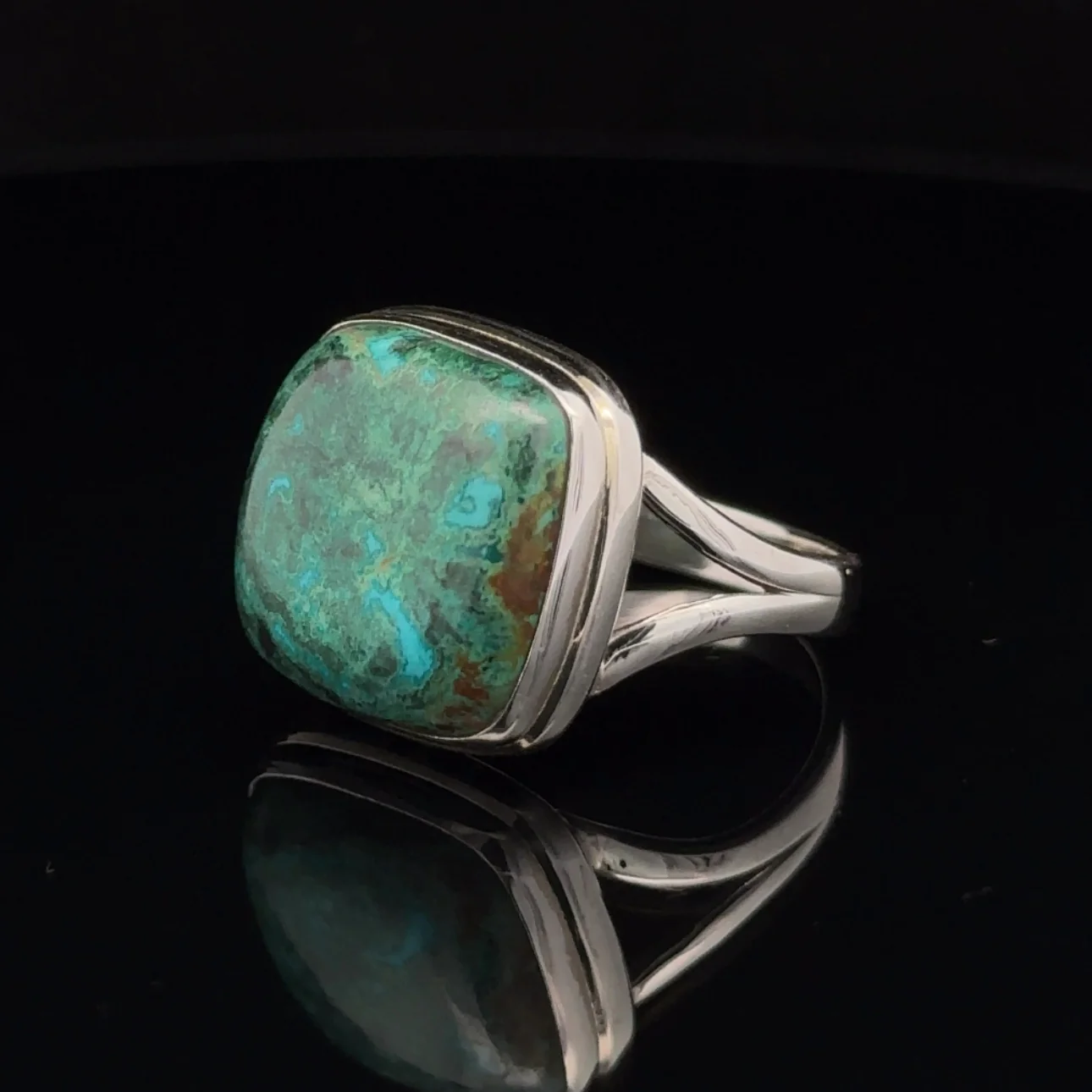 Sterling Silver Chrysocolla Ring Size 11 - Image 3