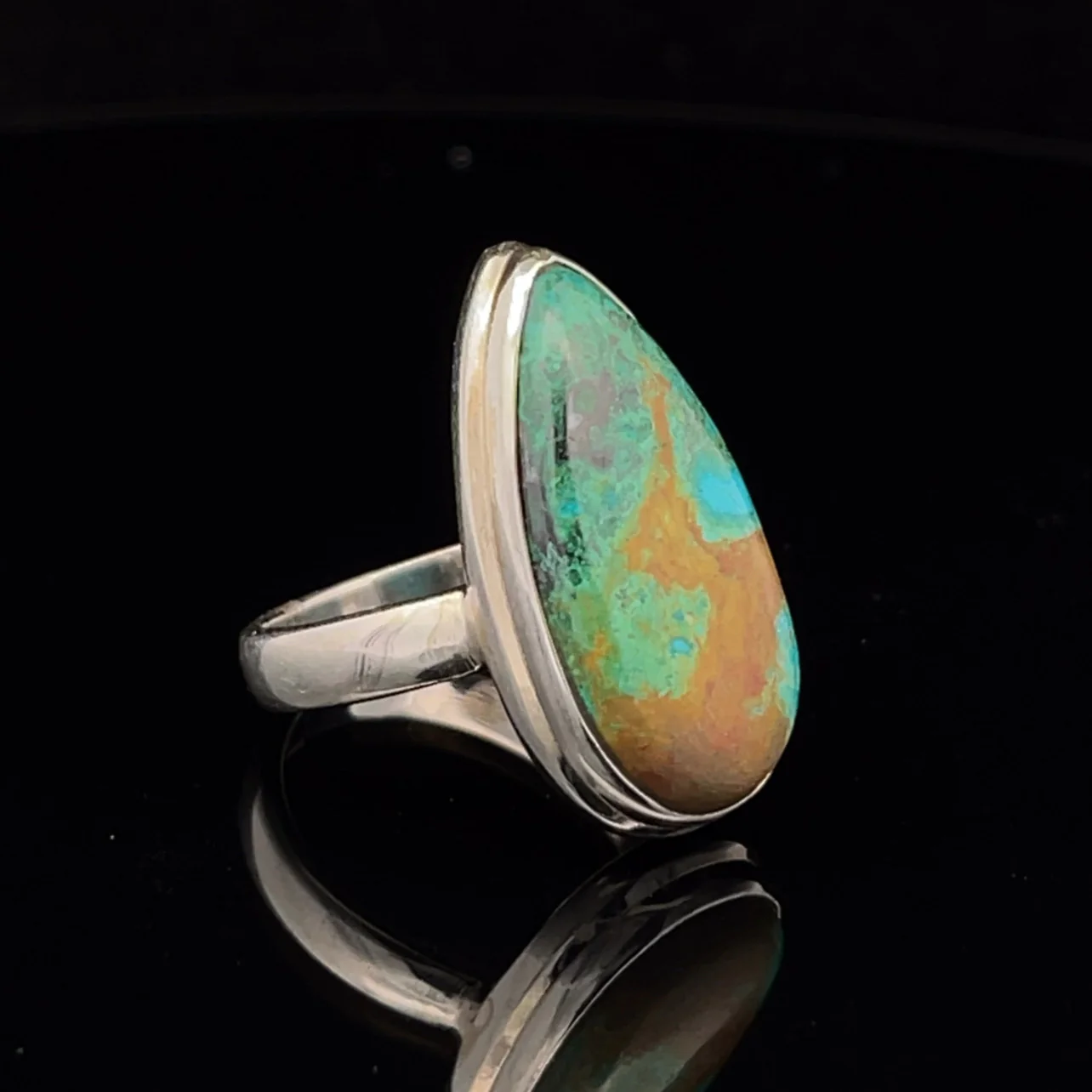 Sterling Silver Chrysocolla Ring Size 7 - Image 2