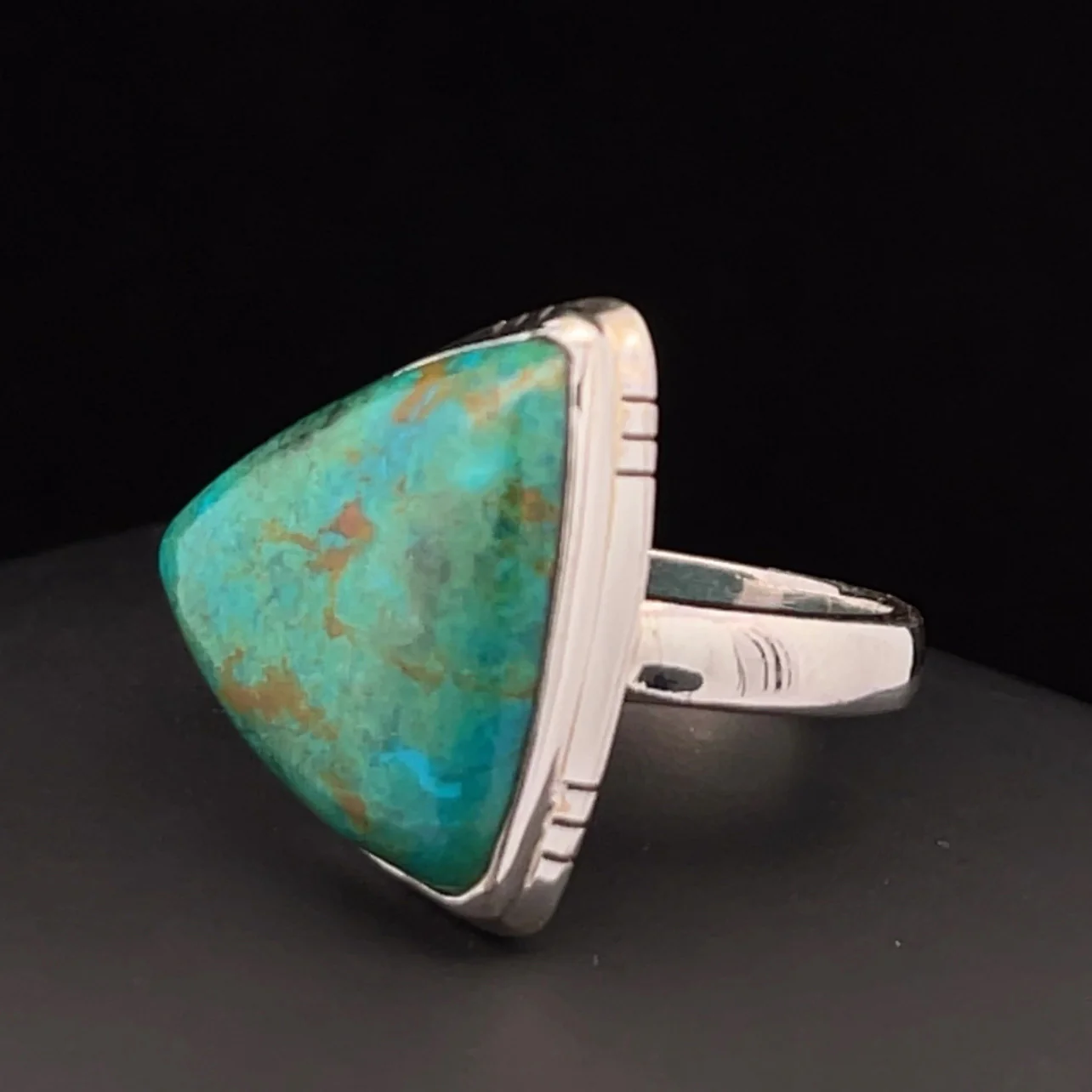 Sterling Silver Chrysocolla Ring Size 8 - Image 3