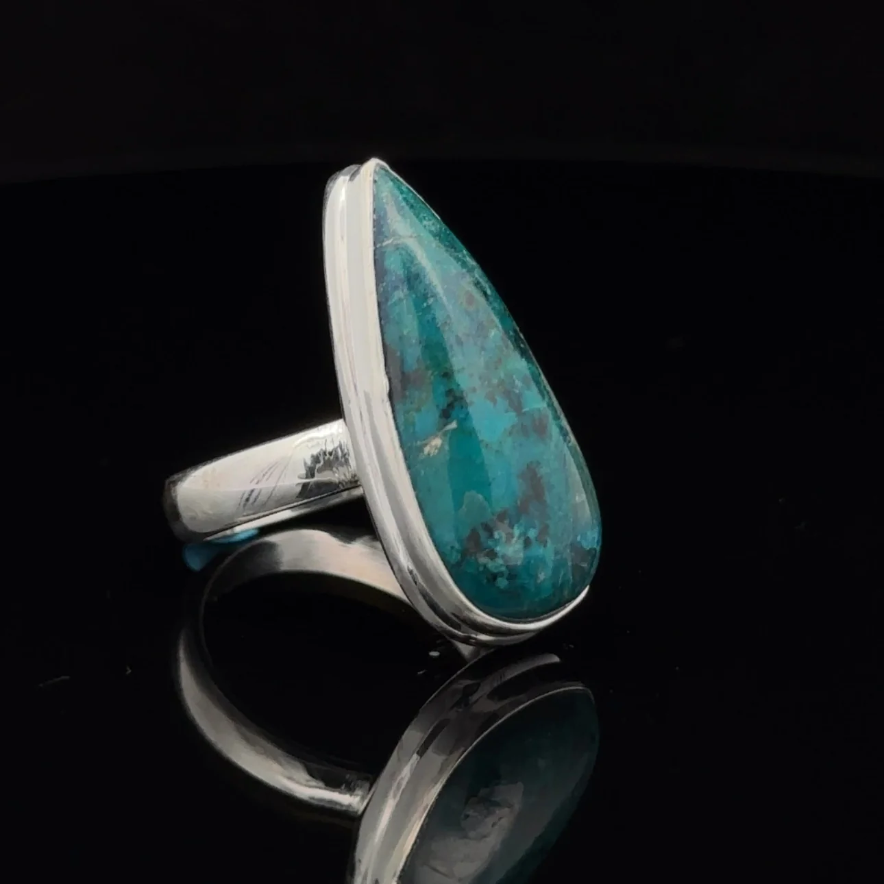 Sterling Silver Chrysocolla Ring Size 6.5 - Image 2