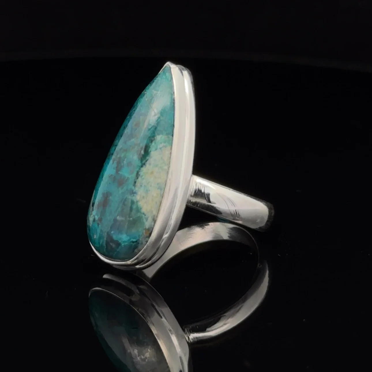 Sterling Silver Chrysocolla Ring Size 6.5 - Image 3