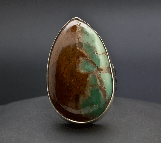 Sterling Silver Chrysoprase Ring Size 9 - Image 2