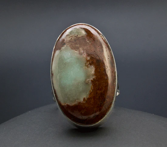 Sterling Silver Chrysoprase Ring Size 8 - Image 2
