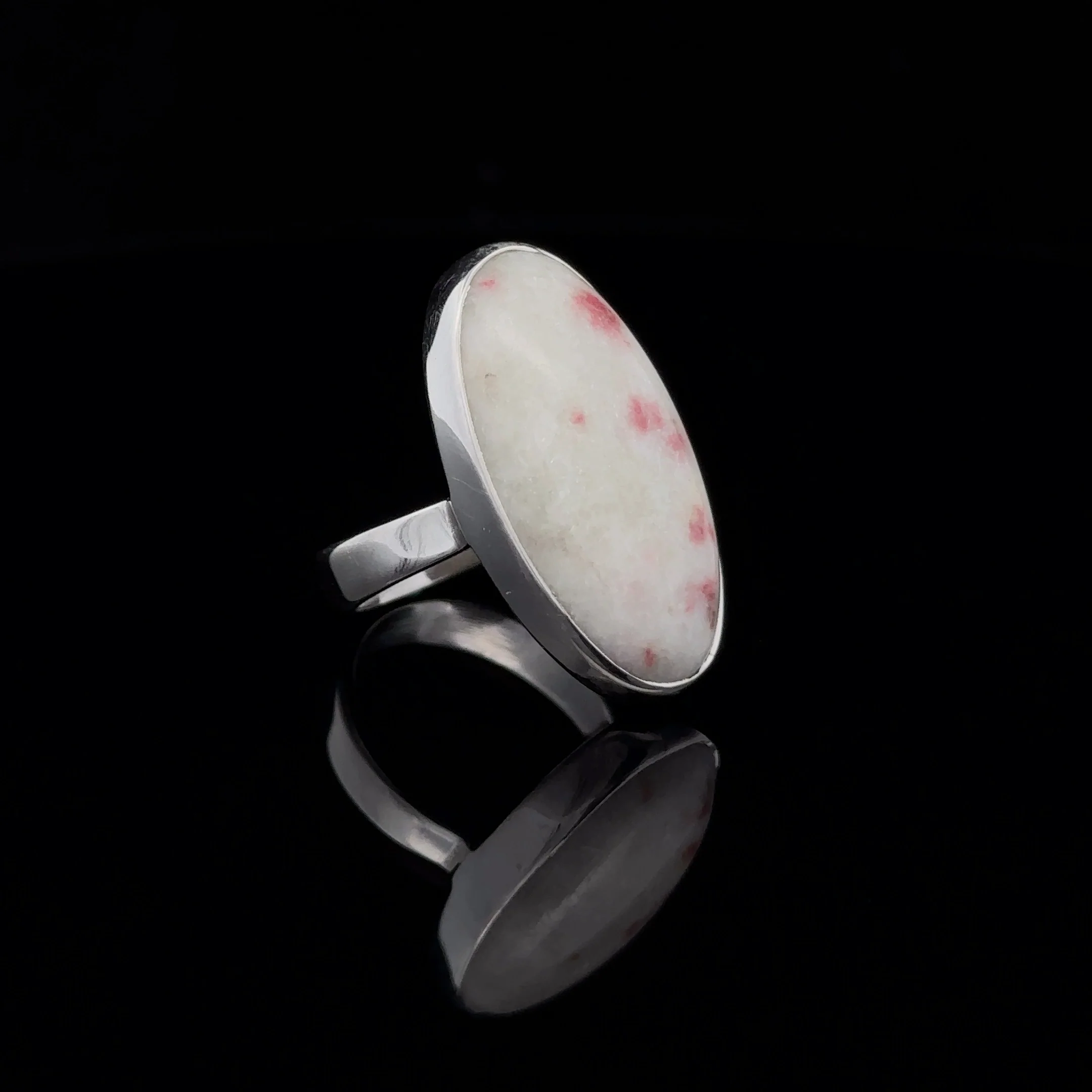 Sterling Silver Cinnabar Ring Size 6 - Image 2