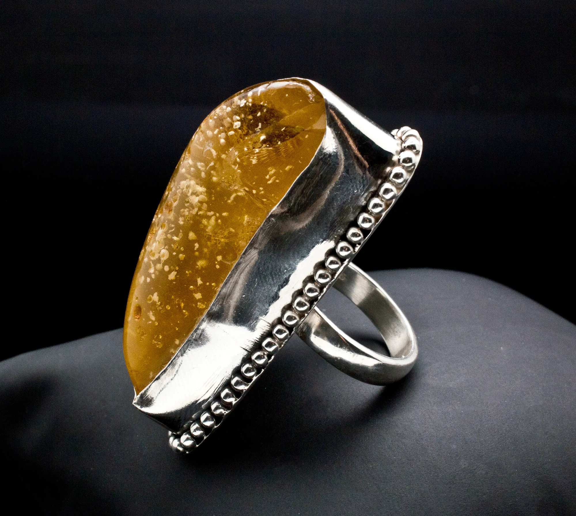 Sterling Silver Copal Amber Ring Size 7 - Image 3