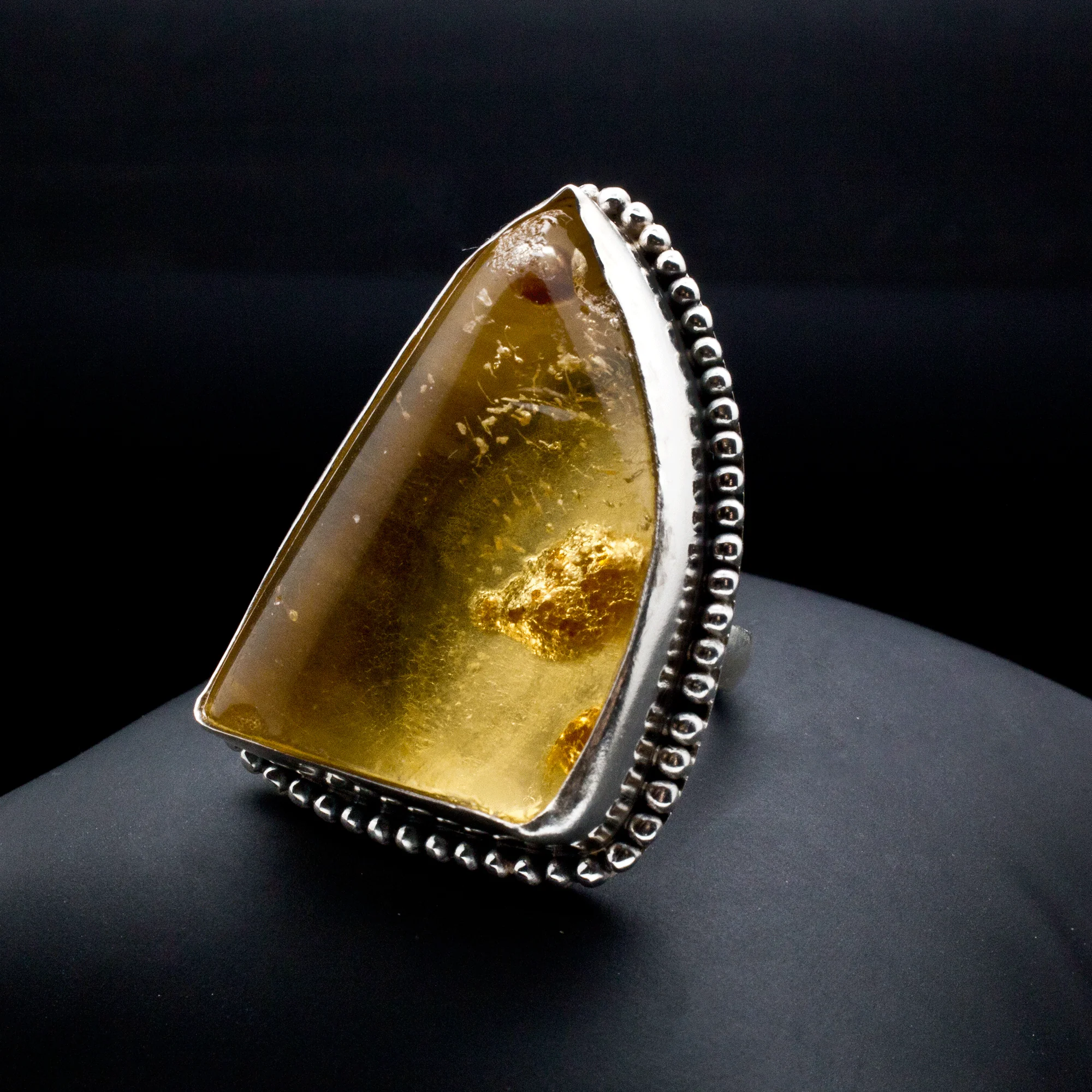 Sterling Silver Copal Amber Ring Size 9 - Image 2
