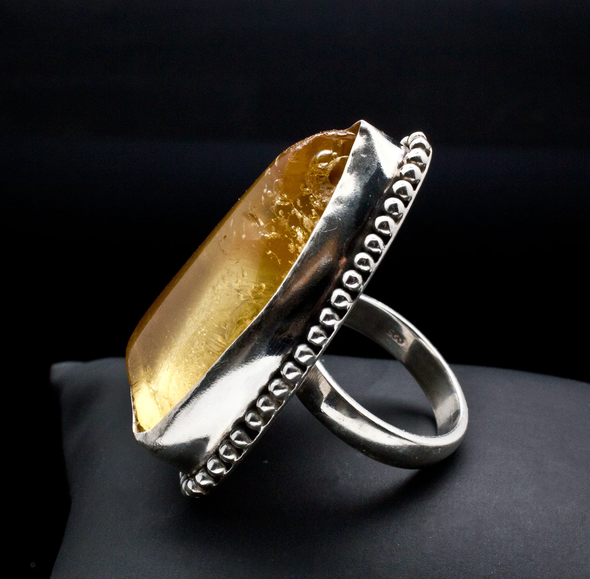 Sterling Silver Copal Amber Ring Size 9 - Image 3