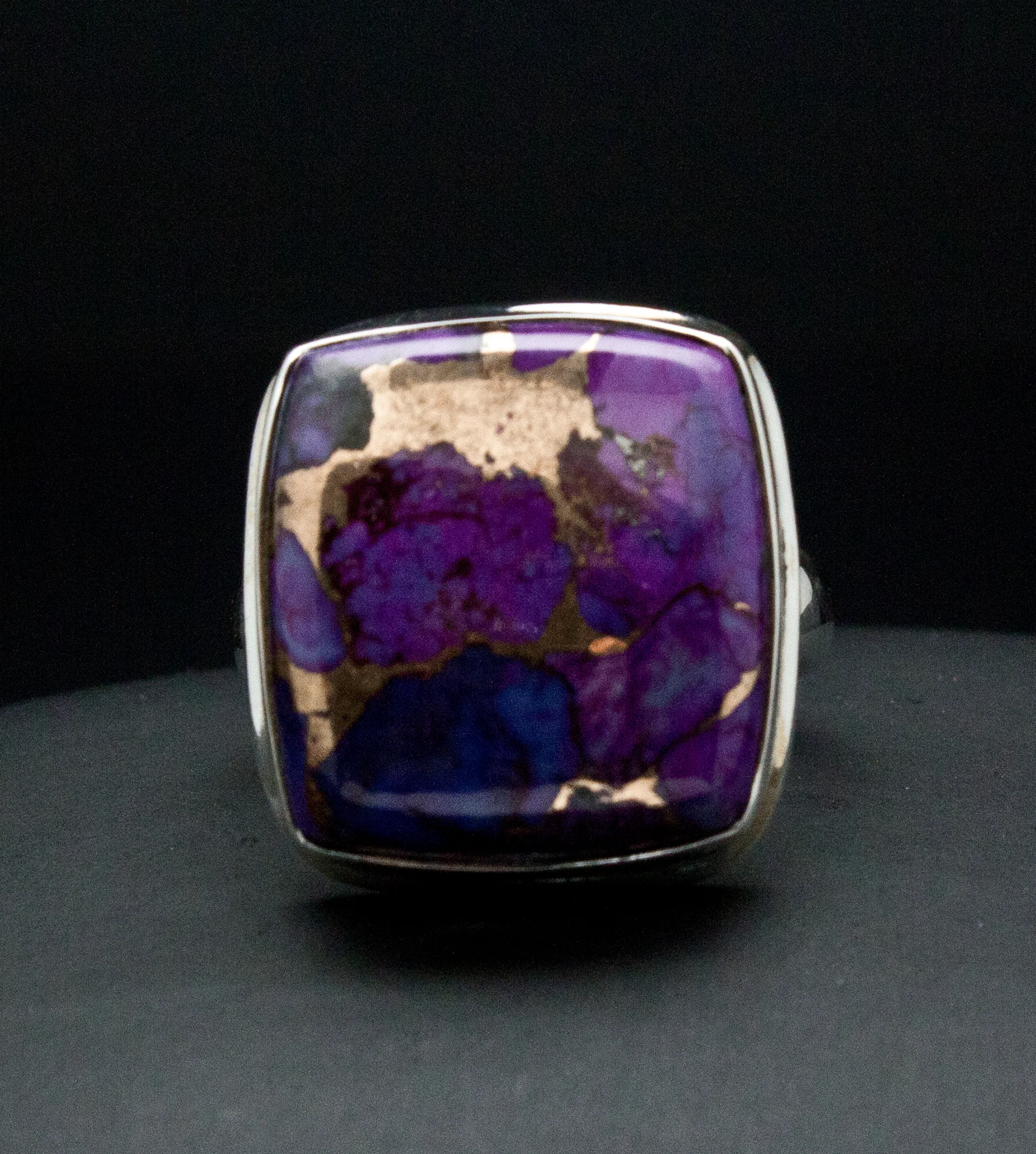 Sterling Silver Copper Purple Turquoise Ring SIze 5 - Image 3
