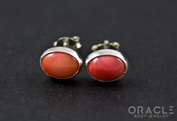 Sterling Silver Coral Earrings - Image 2