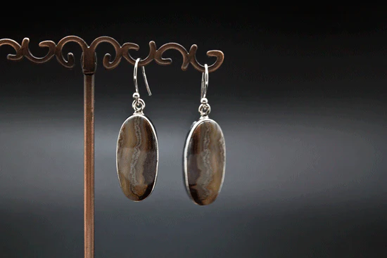 Sterling Silver Crazy Lace Agate Earrings - Image 2