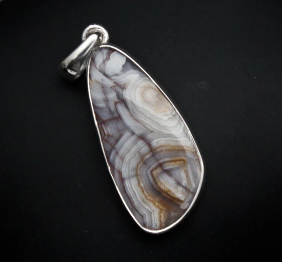 Sterling Silver Crazy Lace Agate Pendant - Image 2