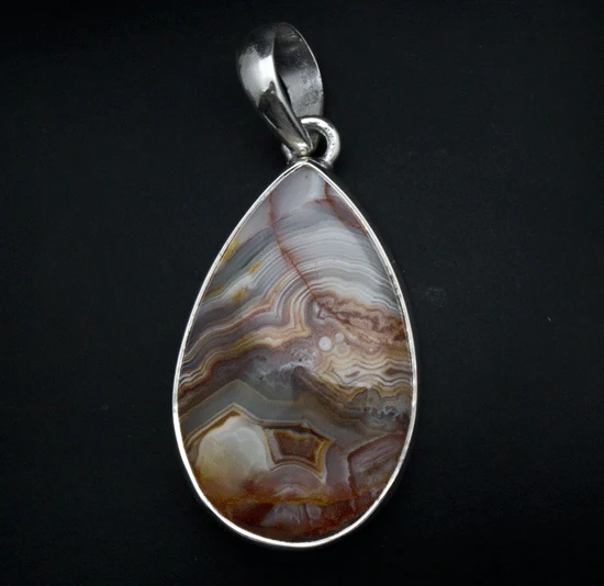 Sterling Silver Crazy Lace Agate Pendant - Image 2