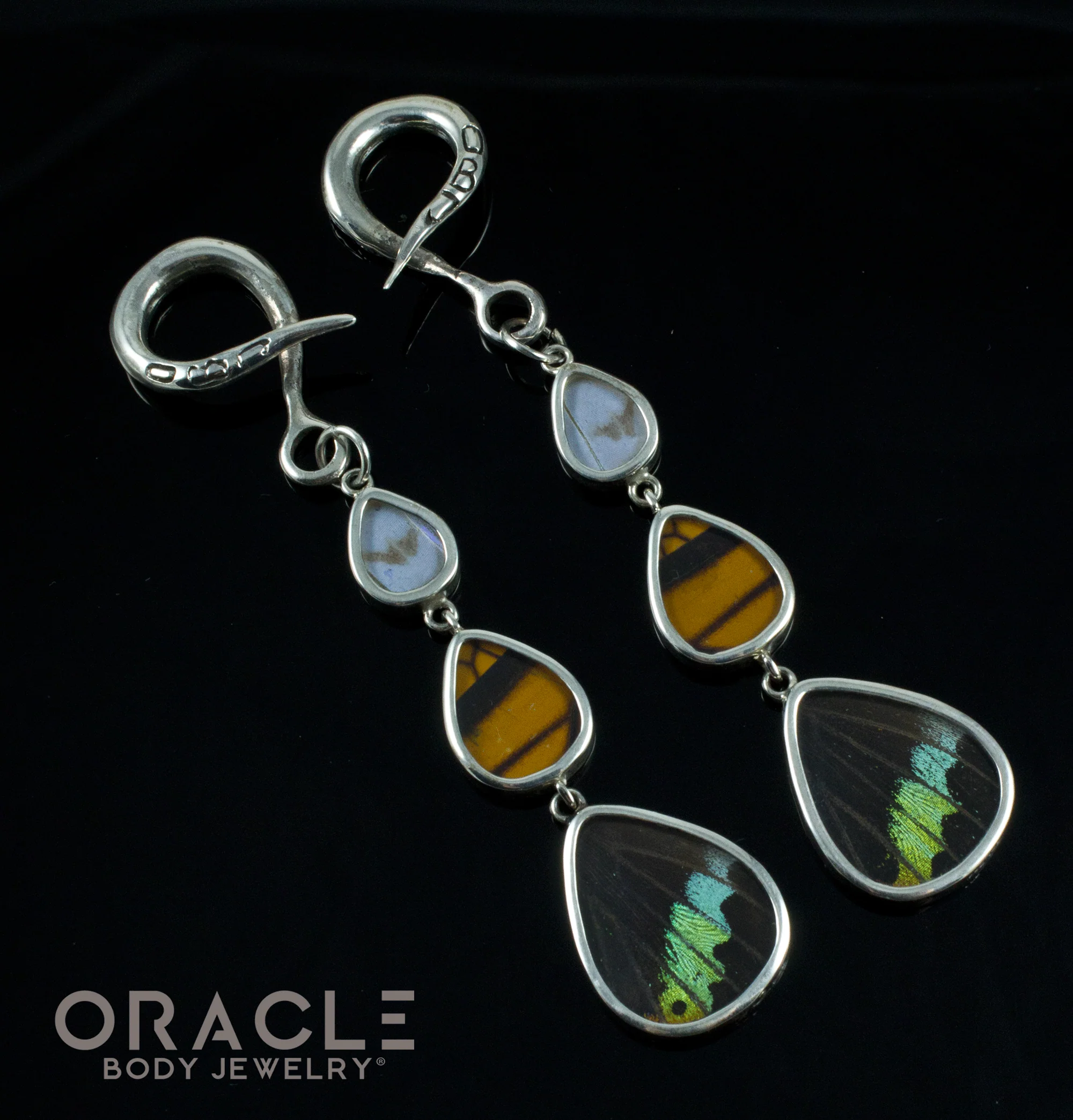 Sterling Silver Crossover With Natural Butterfly Wings - Image 2