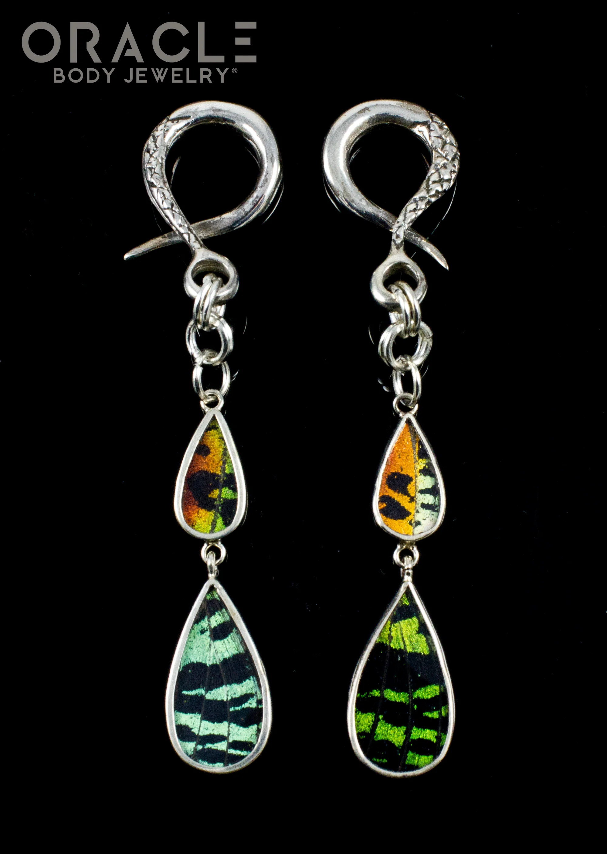 Sterling Silver Crossover With Natural Butterfly Wings - Image 2