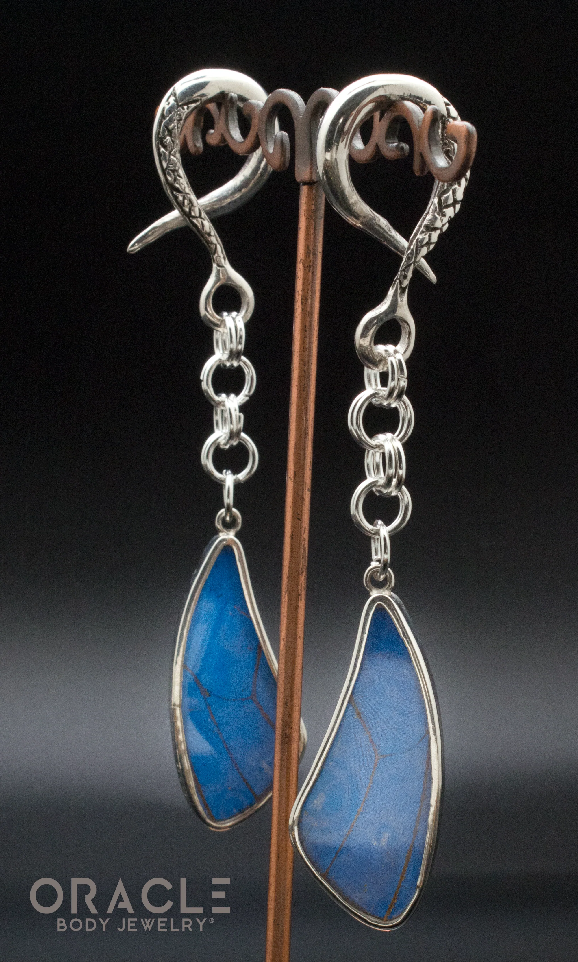 Sterling Silver Crossover With Natural Butterfly Wings - Image 2
