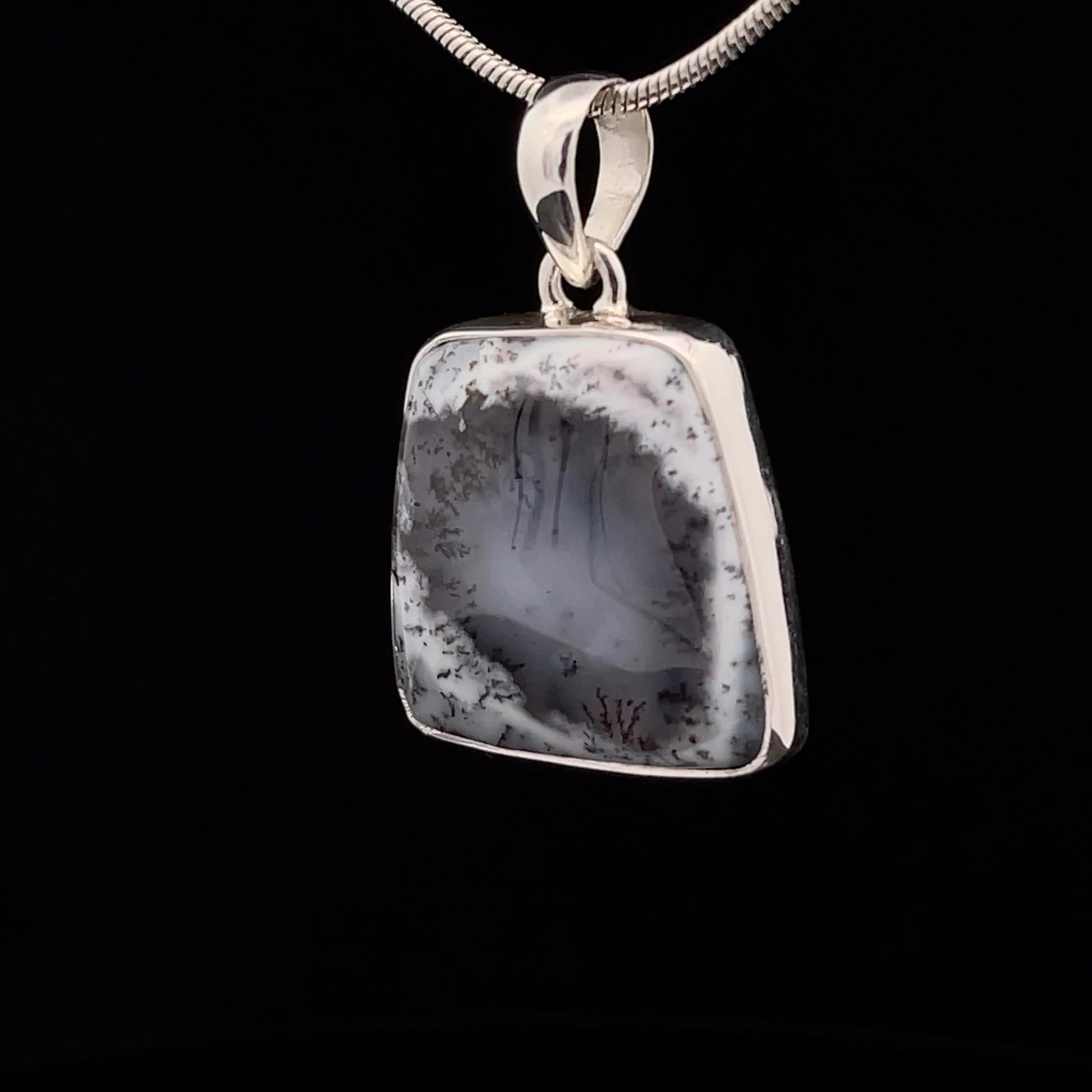 Sterling Silver Dendritic Opal Pendant - Image 3