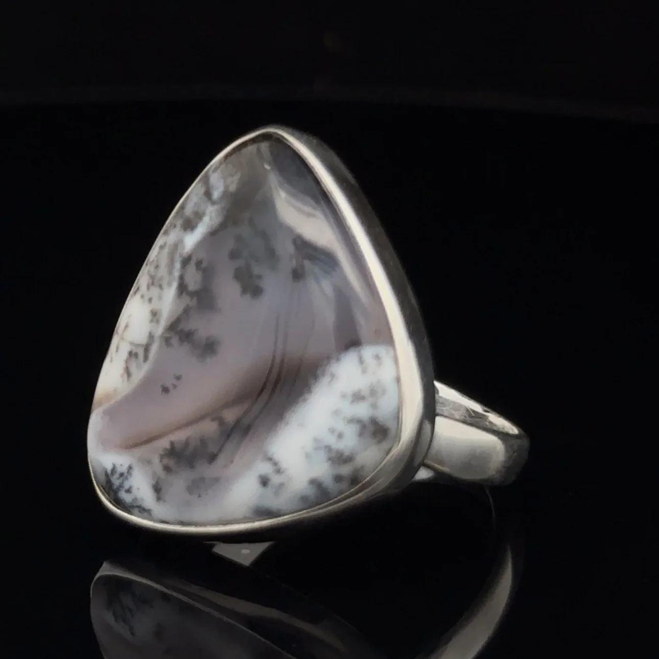 Sterling Silver Dendritic Opal Ring Size 9.5 - Image 3