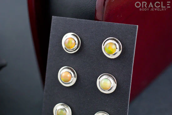 Sterling Silver Ethiopian Opal Earrings - Image 2