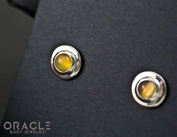Sterling Silver Ethiopian Opal Earrings - Image 2