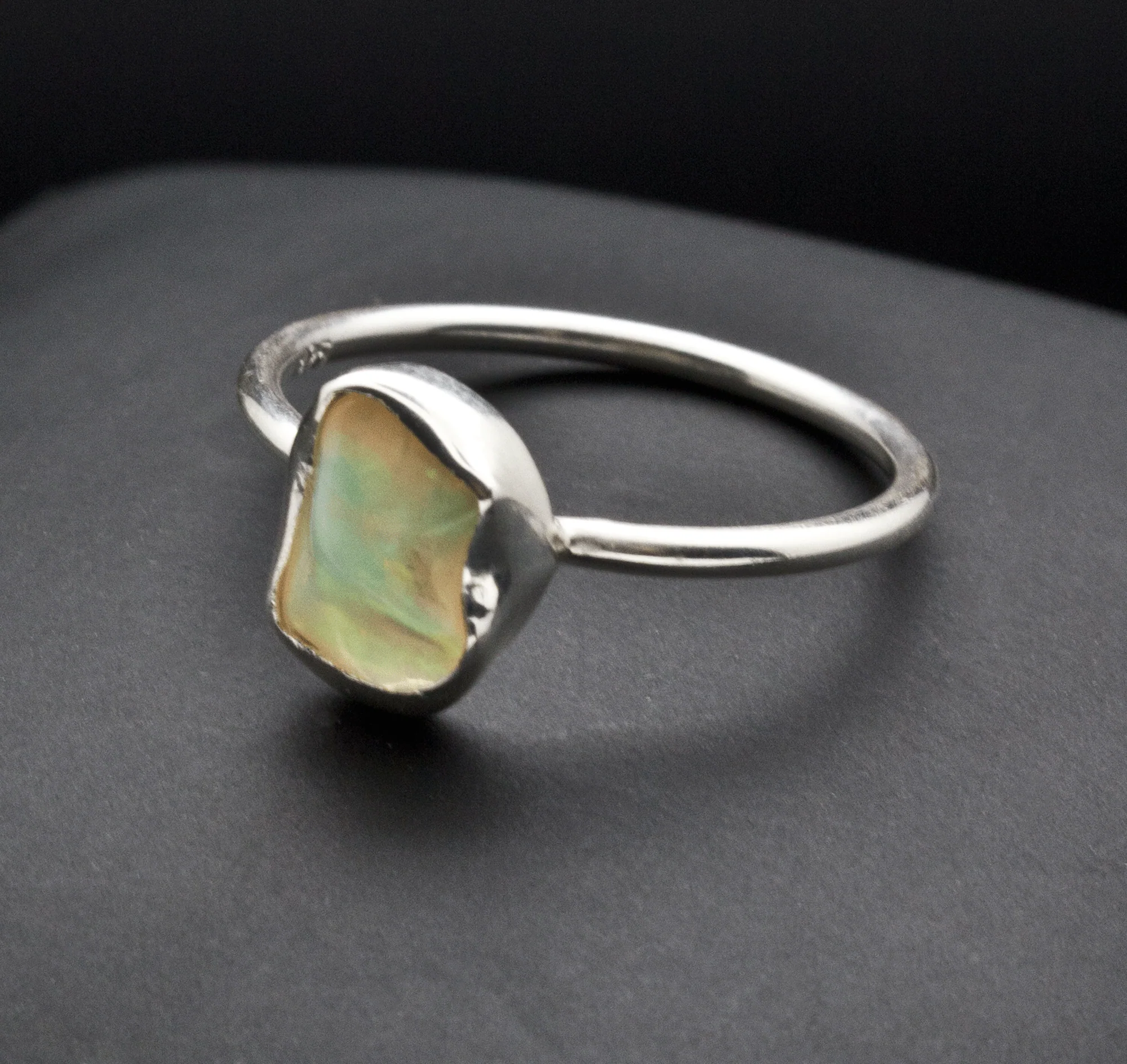 Sterling Silver Ethiopian Opal Ring Size 7 - Image 2