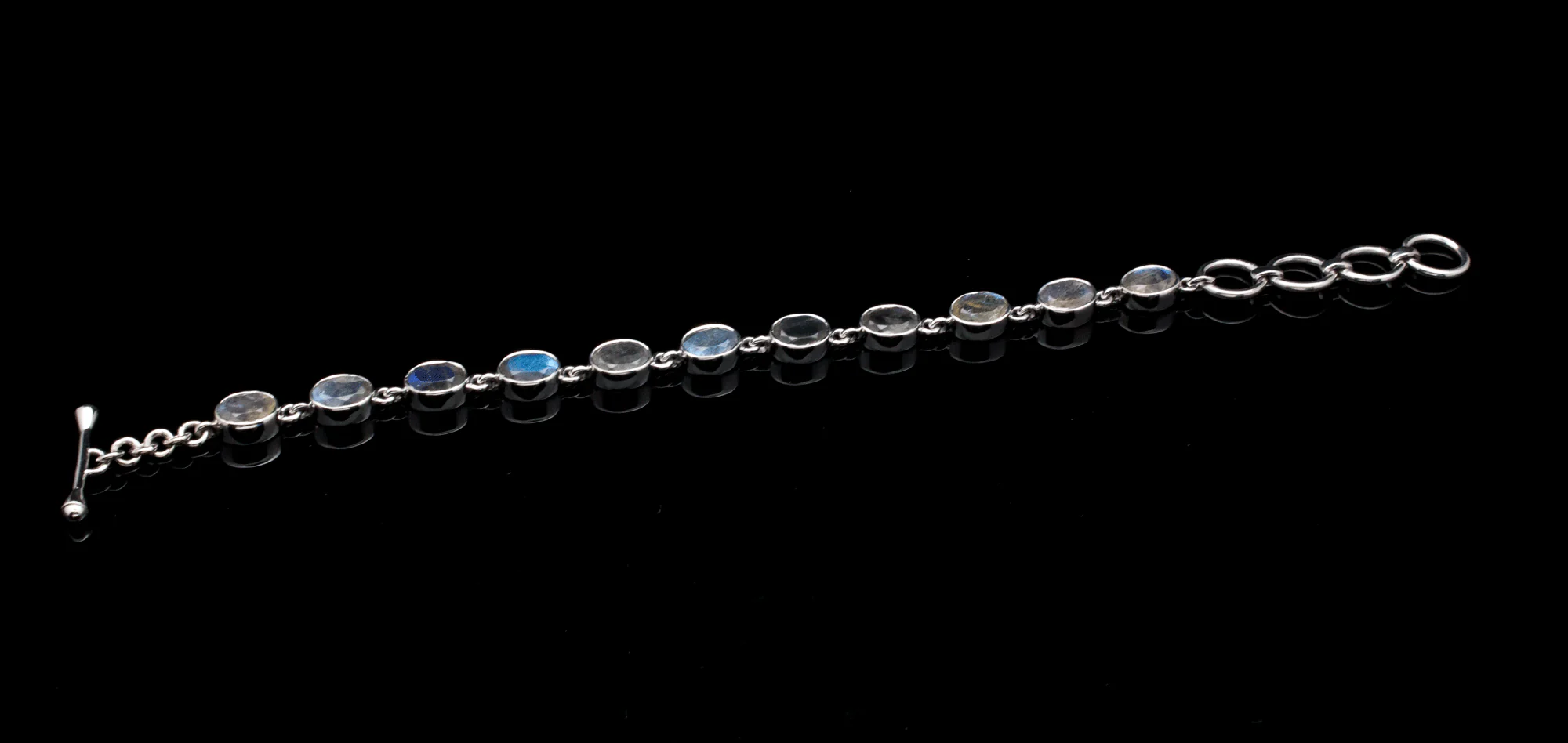 Sterling Silver Faceted Labradorite Bracelet - Image 2