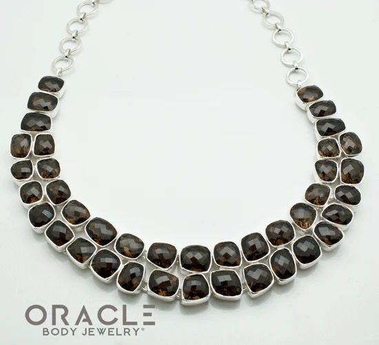 Sterling Silver Faceted Smoky Quartz Necklace - Image 2