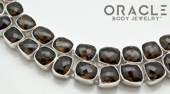 Sterling Silver Faceted Smoky Quartz Necklace - Image 3