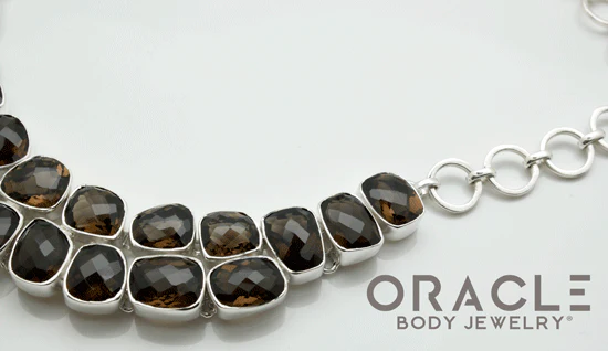 Sterling Silver Faceted Smoky Quartz Necklace - Image 4
