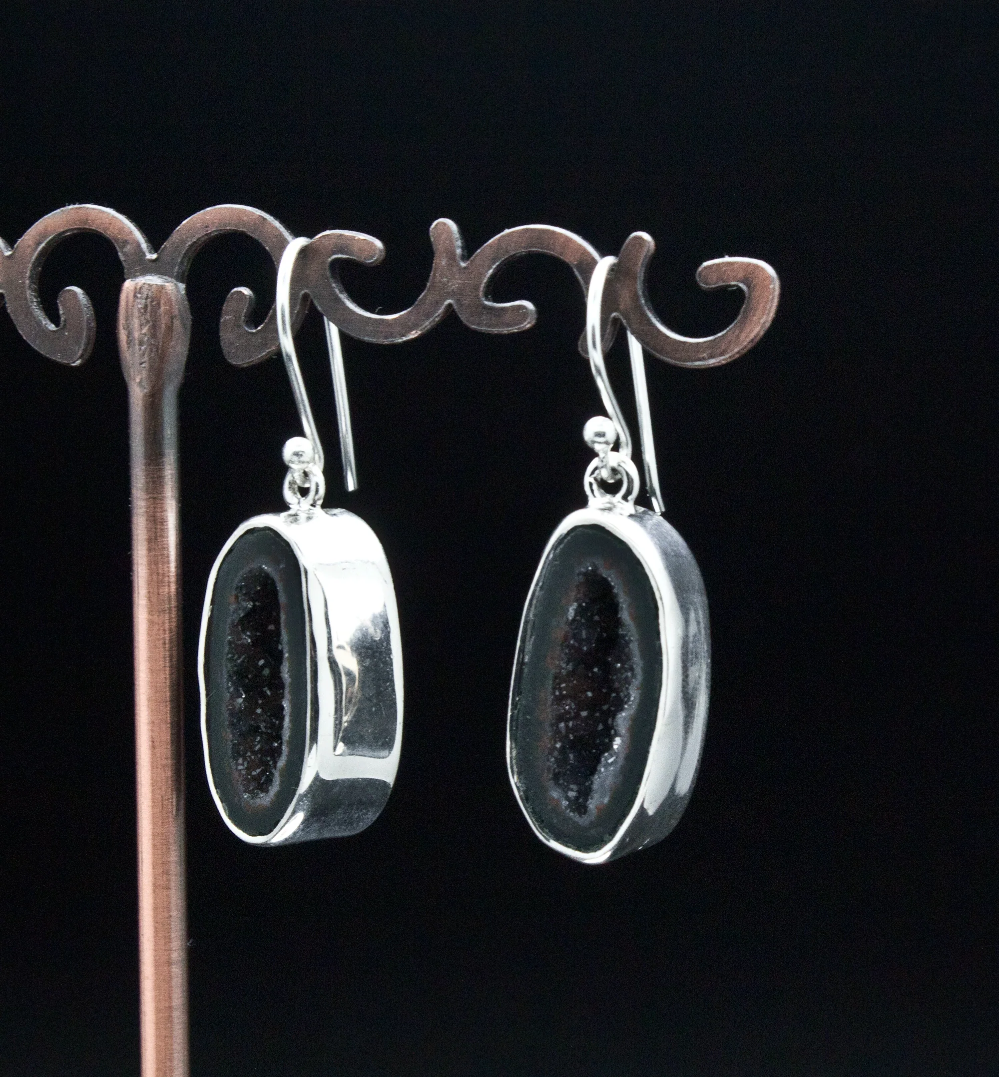 Sterling Silver Geode Earrings - Image 2