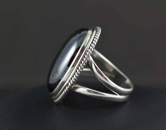 Sterling Silver Hematite Ring Size 7 - Image 3