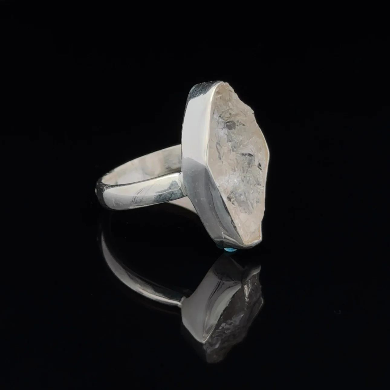 Sterling Silver Herkimer Diamond Ring Size 7 - Image 2