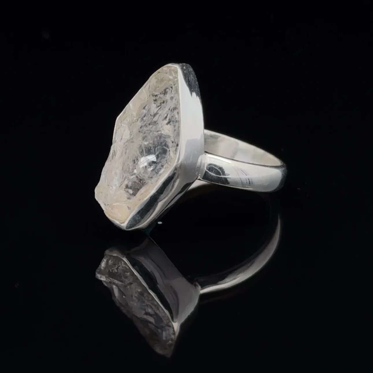 Sterling Silver Herkimer Diamond Ring Size 7 - Image 3