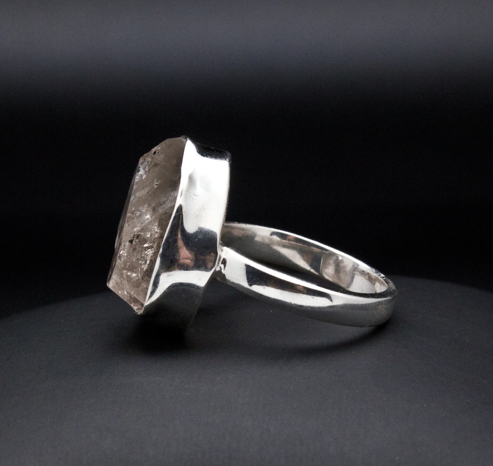 Sterling Silver Herkimer Diamond Ring Size 7 - Image 3
