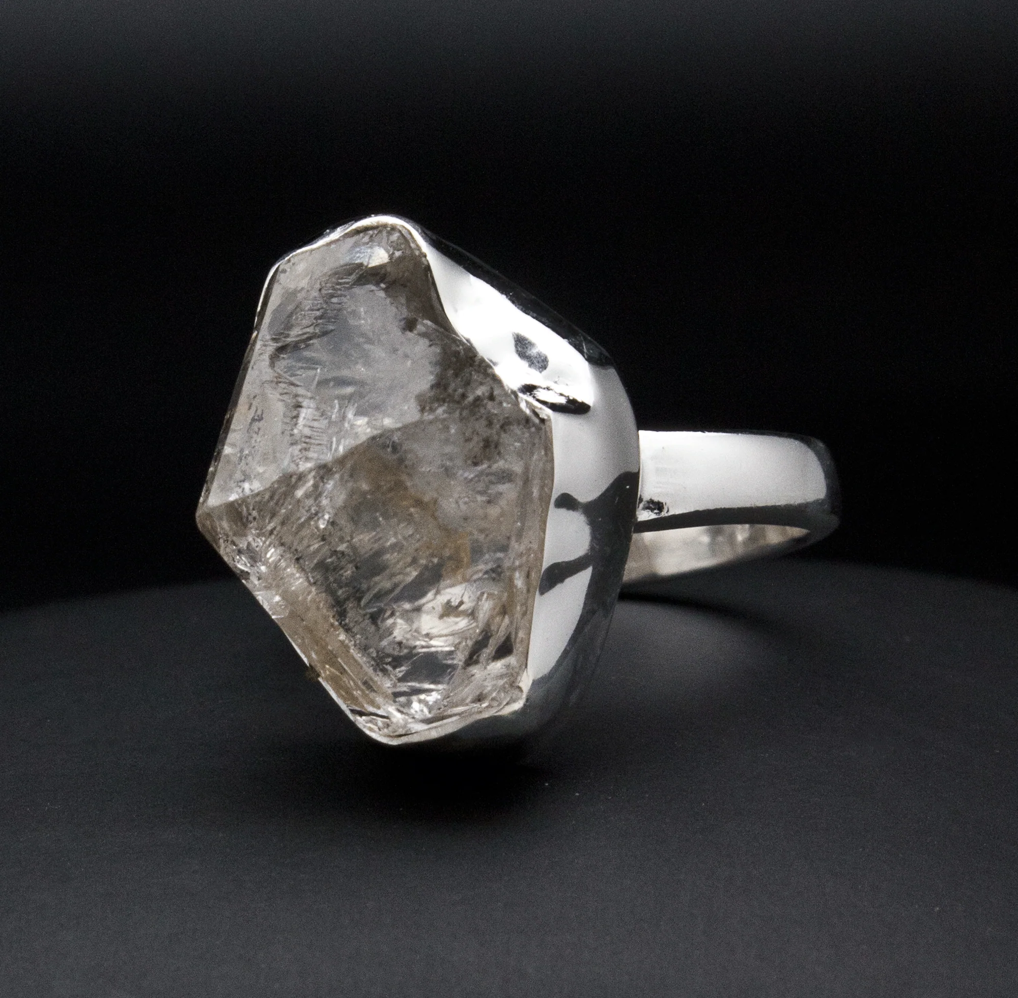 Sterling Silver Herkimer Diamond Ring Size 7 - Image 2