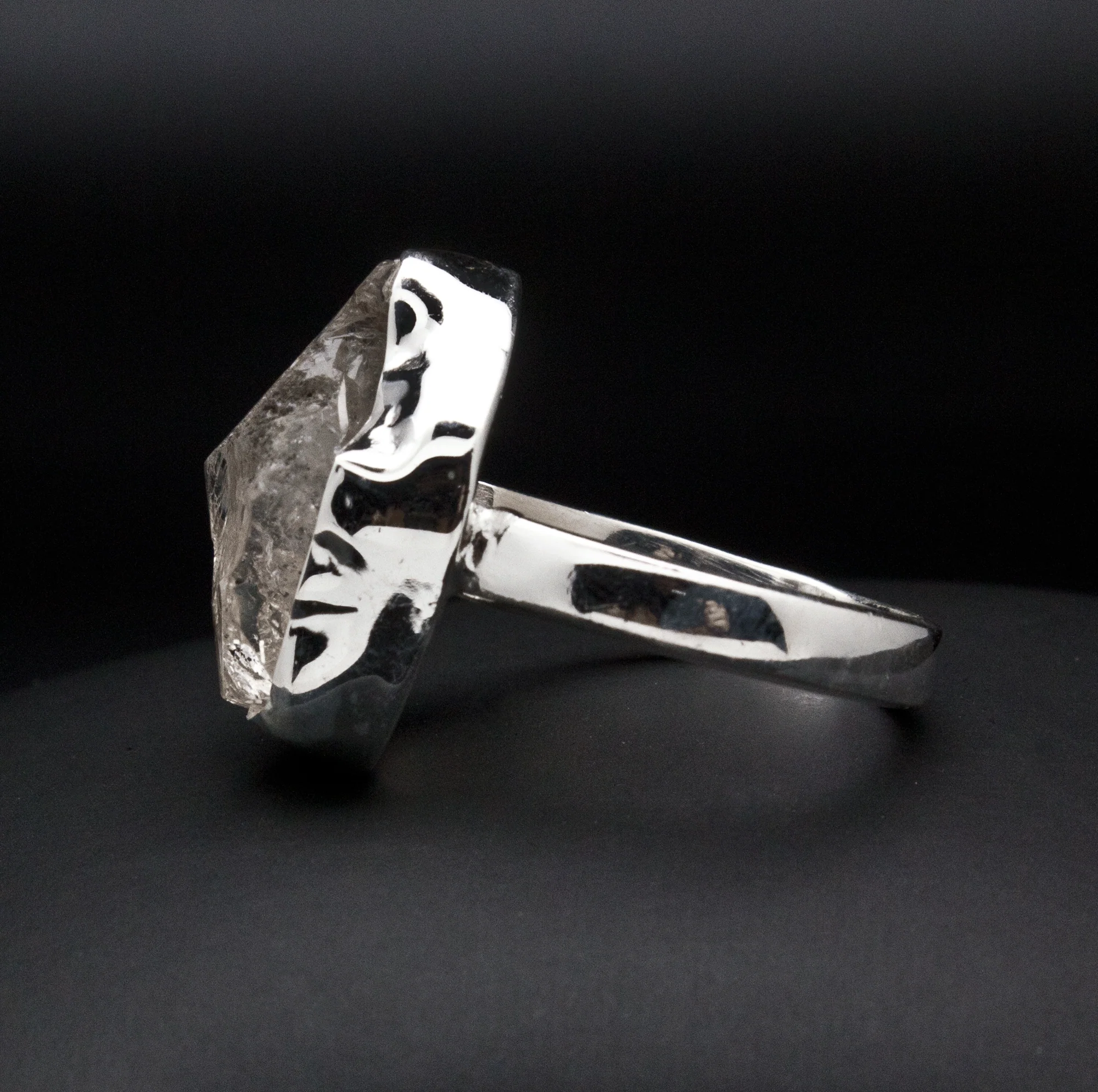 Sterling Silver Herkimer Diamond Ring Size 7 - Image 3