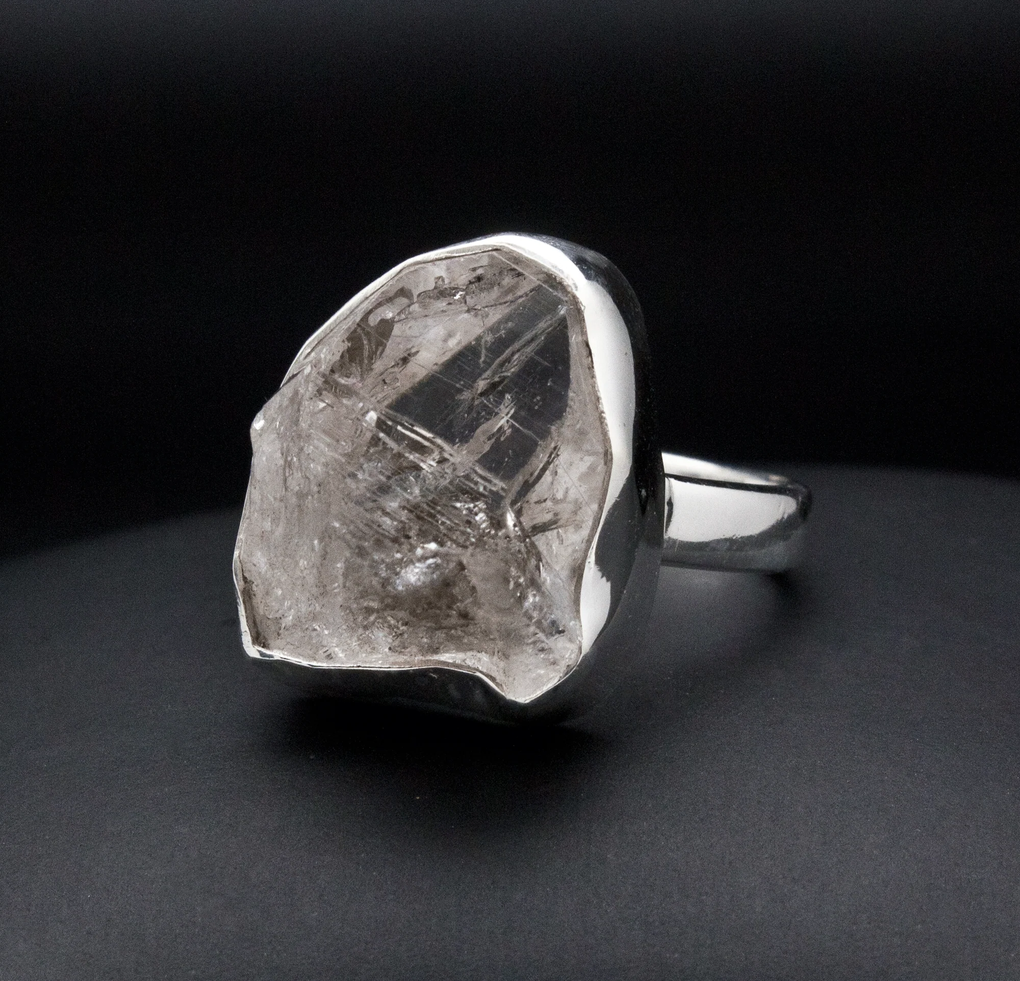 Sterling Silver Herkimer Diamond Ring Size 7 - Image 2