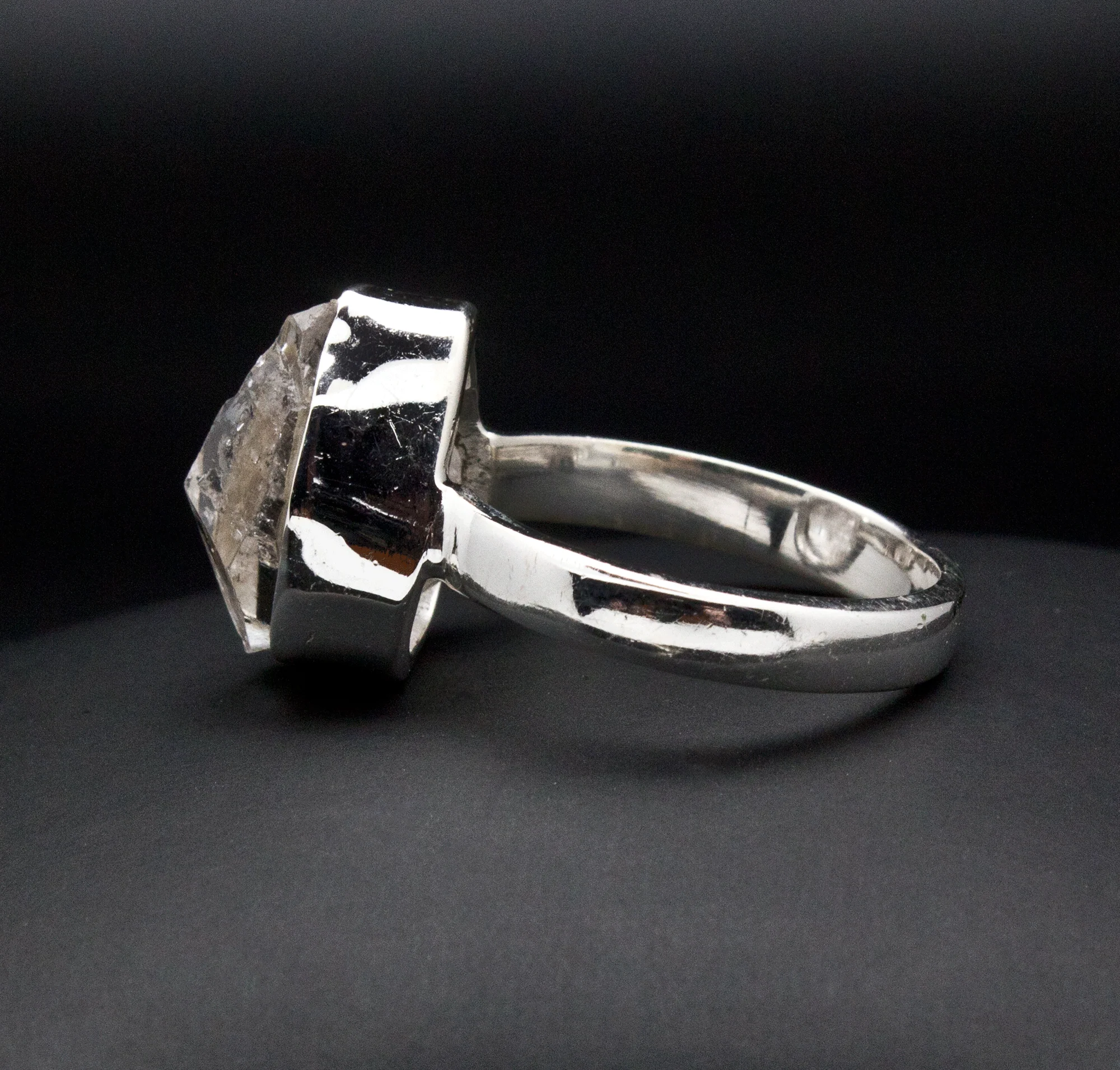 Sterling Silver Herkimer Diamond Ring Size 7 - Image 3