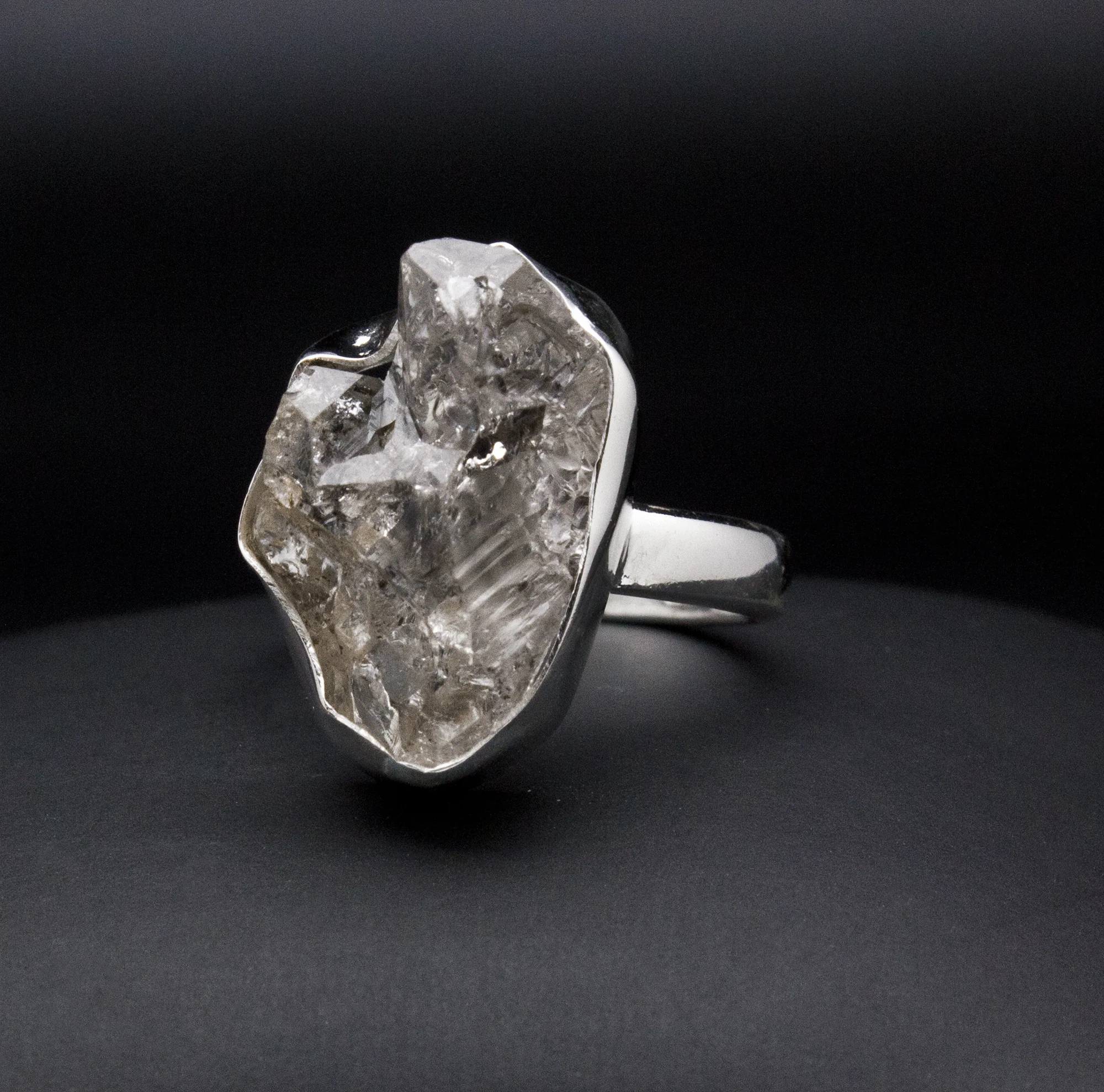 Sterling Silver Herkimer Diamond Ring Size 7 - Image 2